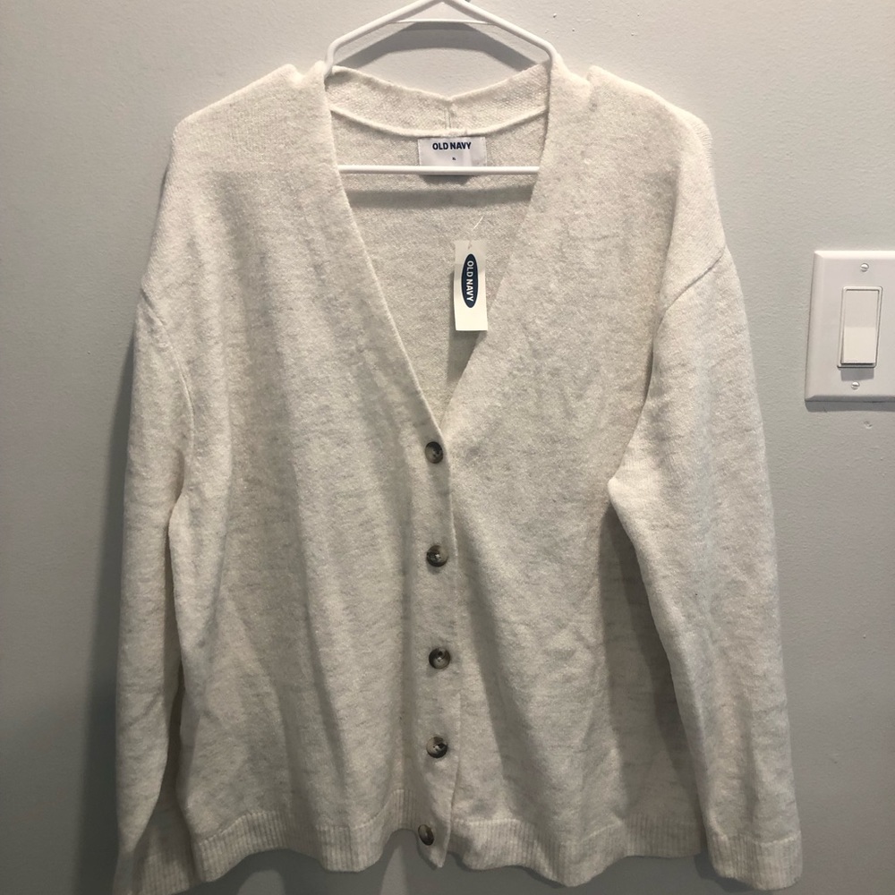 Old Navy Slouch Cardigan Sweater Button Heather Grey XL